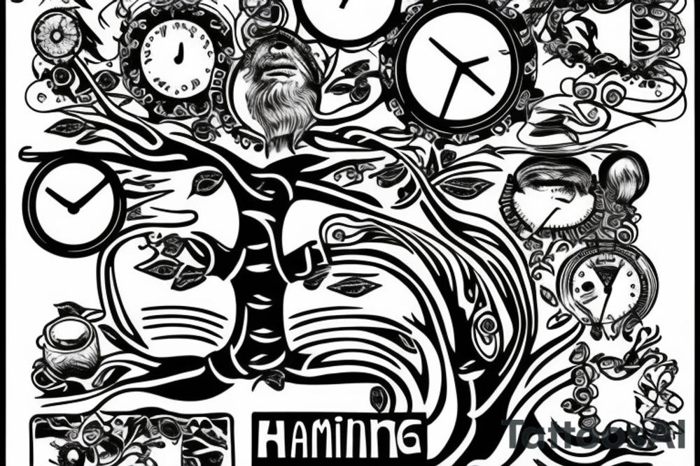Thinking man on a family tree tattoo idea