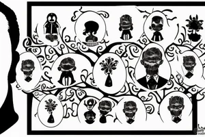 Thinking man on a family tree tattoo idea