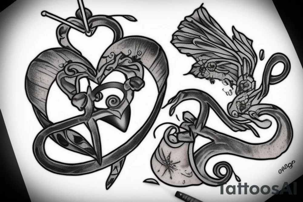 daga de plata de crónicas vampíricas atravesando un corazón. y con la frase "always and forever" escrita en algún sitio tattoo idea