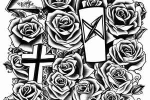 coffin with a cross tattoo idea