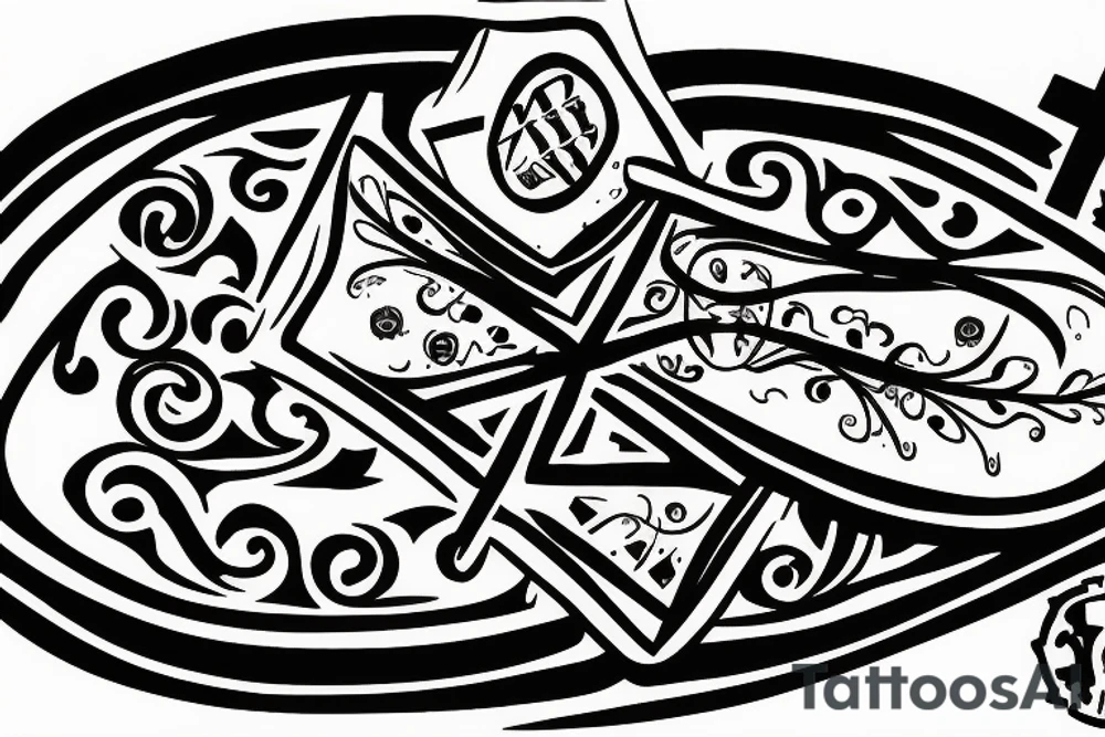 coffin with a cross tattoo idea