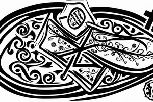coffin with a cross tattoo idea