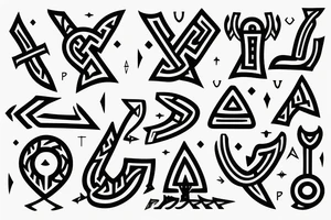 nordic/viking style rune in a shape of an arrow poining up tattoo idea