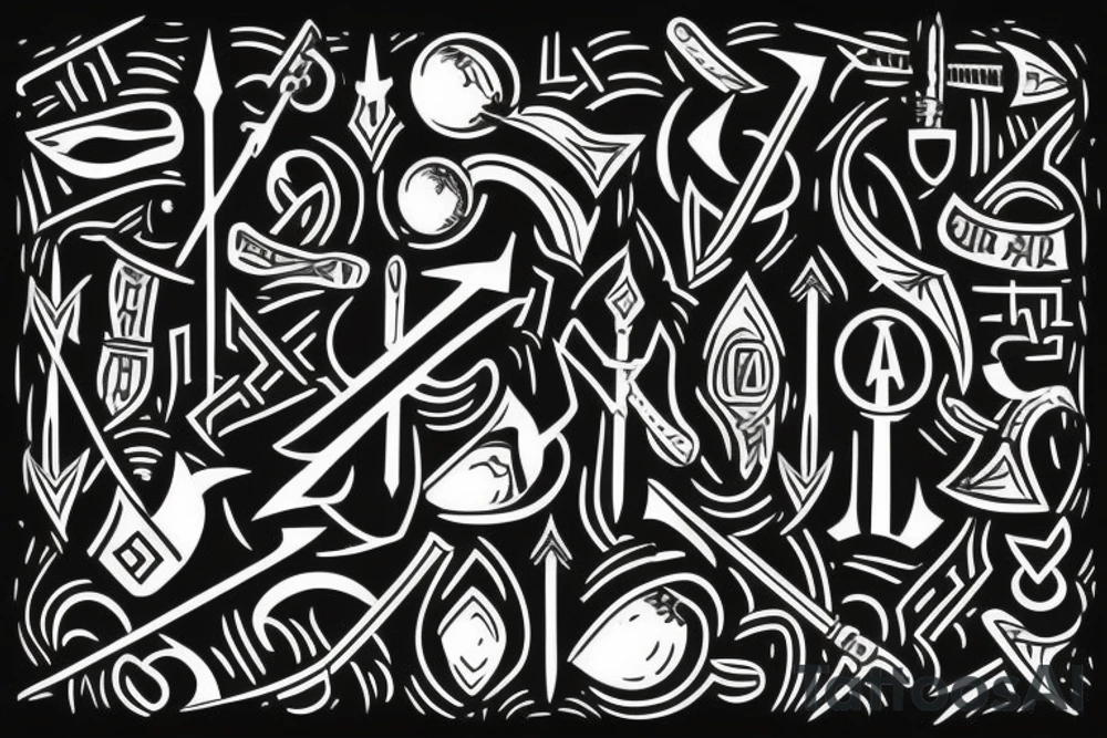 nordic/viking style rune in a shape of an arrow poining up tattoo idea