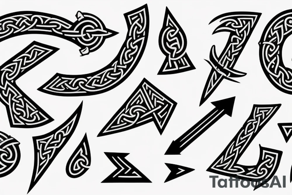 nordic/viking style rune in a shape of an arrow poining up tattoo idea