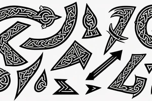 nordic/viking style rune in a shape of an arrow poining up tattoo idea