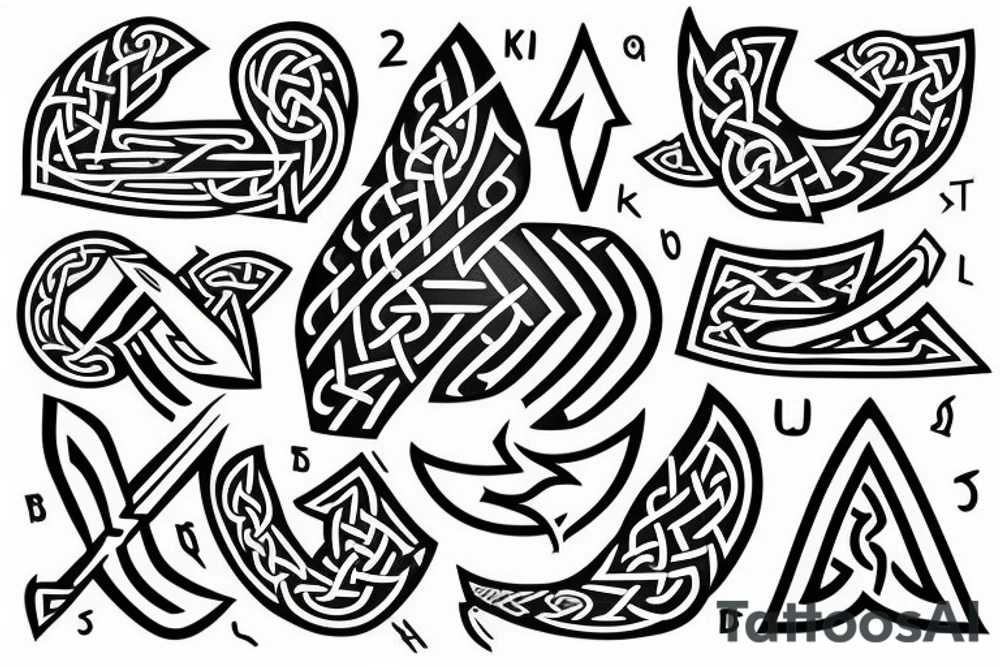 nordic/viking style rune in a shape of an arrow poining up tattoo idea