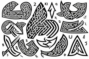 nordic/viking style rune in a shape of an arrow poining up tattoo idea