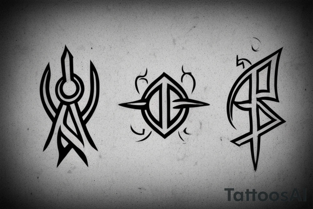 nordic/viking style rune in a shape of an arrow poining up tattoo idea