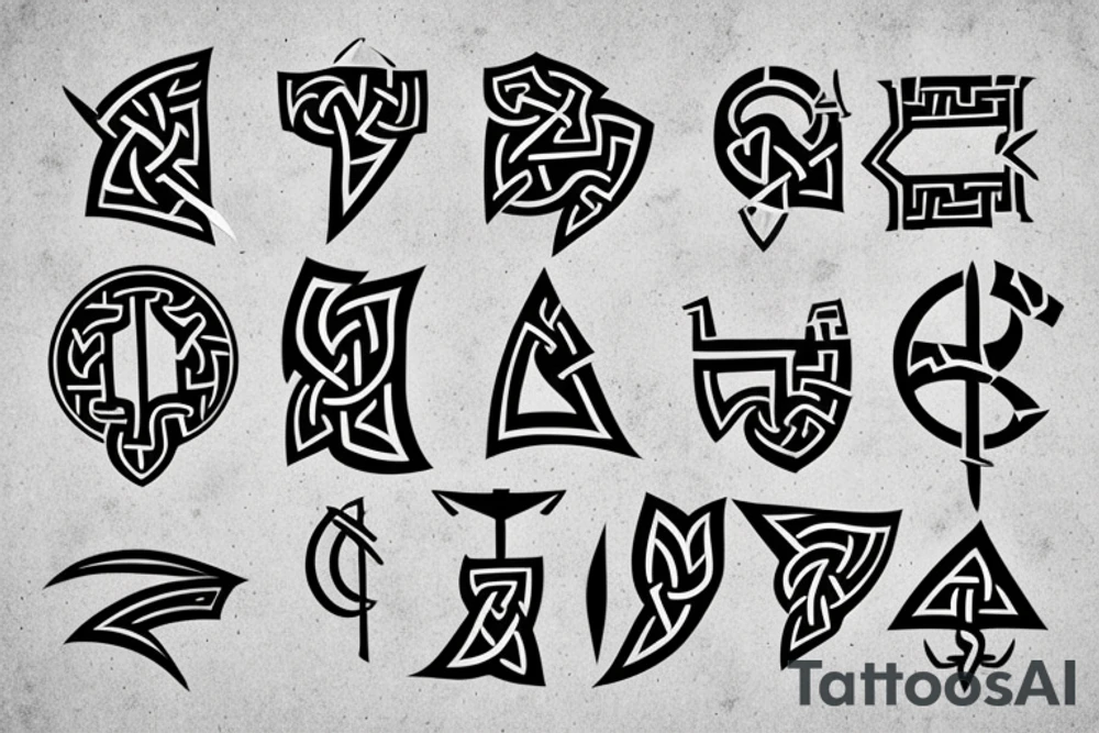 nordic/viking style rune in a shape of an arrow poining up tattoo idea