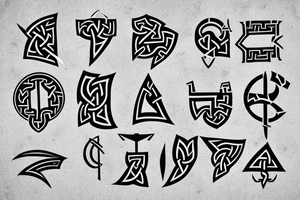 nordic/viking style rune in a shape of an arrow poining up tattoo idea