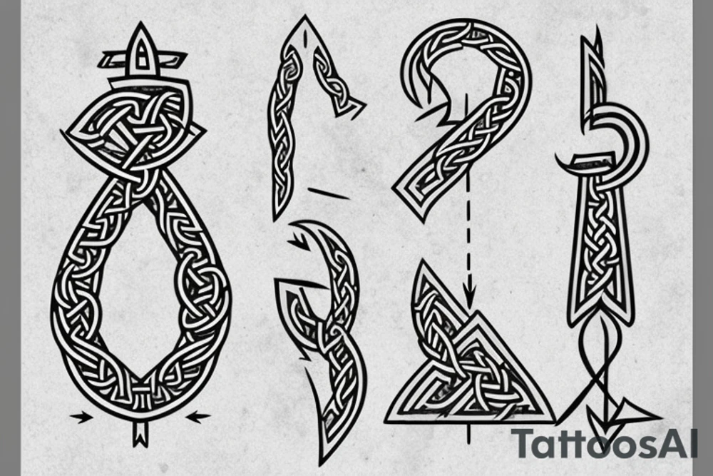 simple nordic/viking style rune in a shape of an arrow poining up tattoo idea