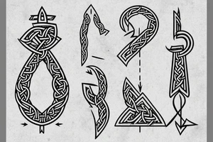 simple nordic/viking style rune in a shape of an arrow poining up tattoo idea