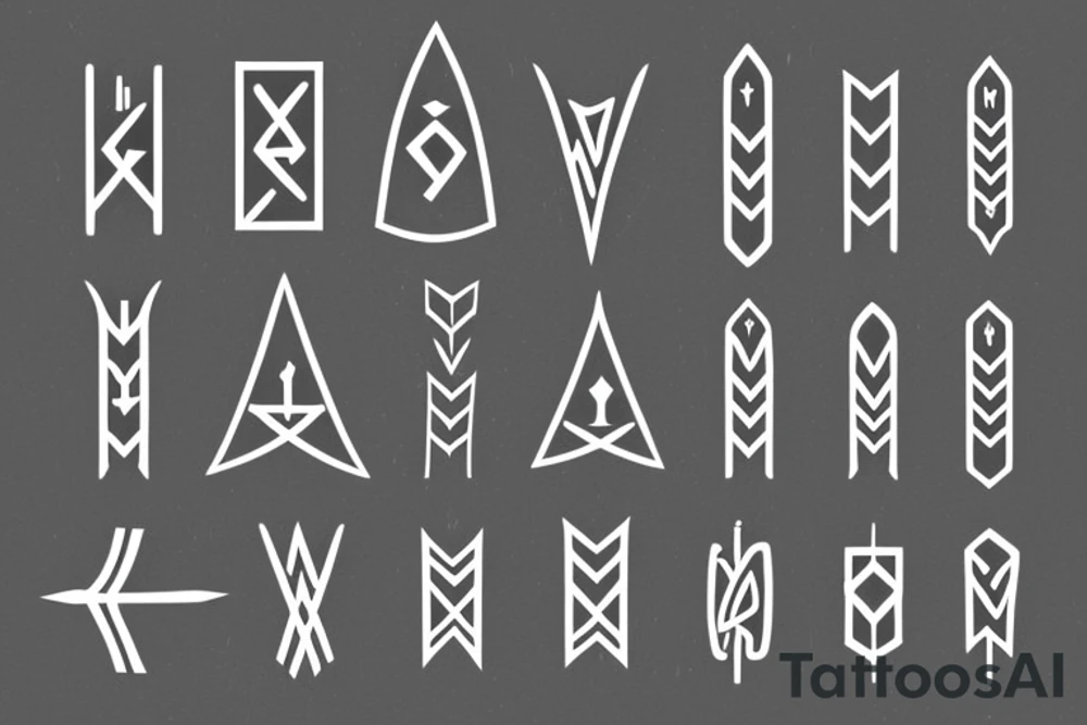 simple nordic/viking style rune in a shape of an arrow poining up tattoo idea