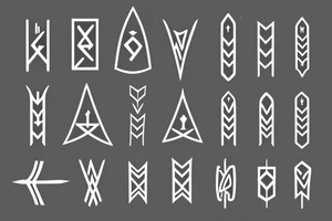 simple nordic/viking style rune in a shape of an arrow poining up tattoo idea