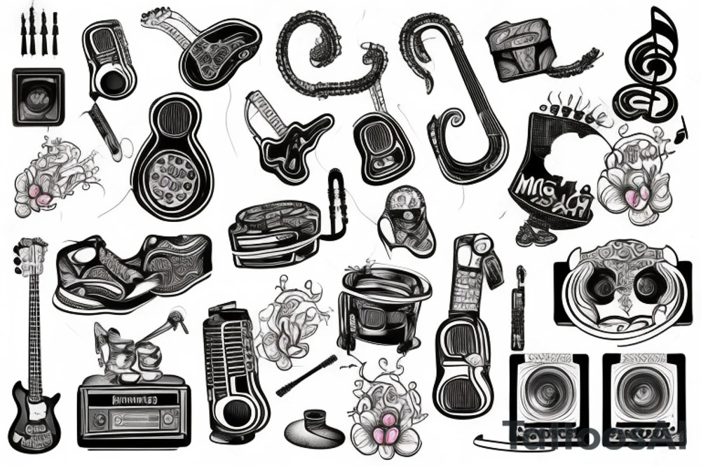 musica festivales y rap tattoo idea