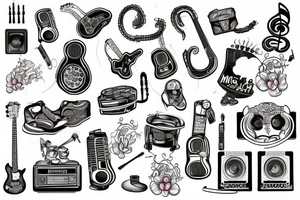 musica festivales y rap tattoo idea