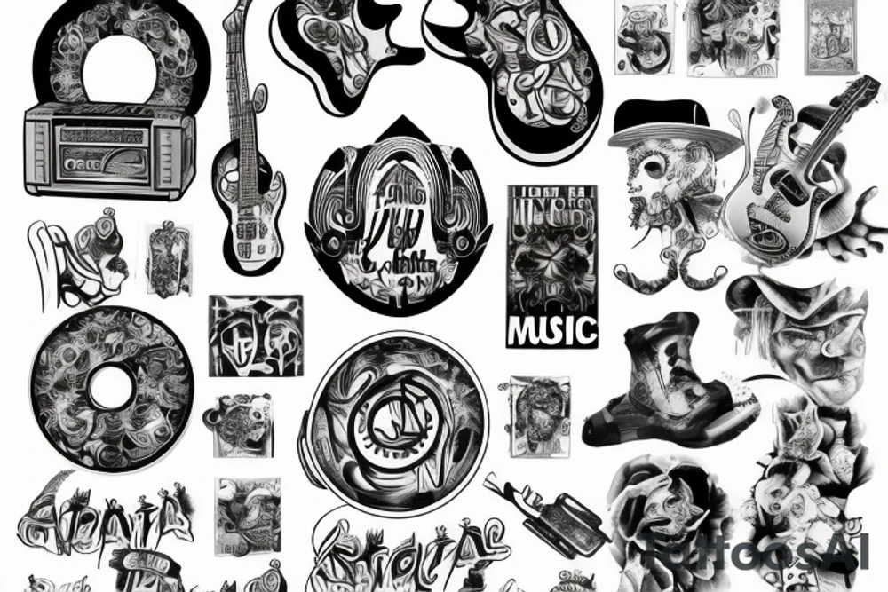 musica festivales y rap tattoo idea