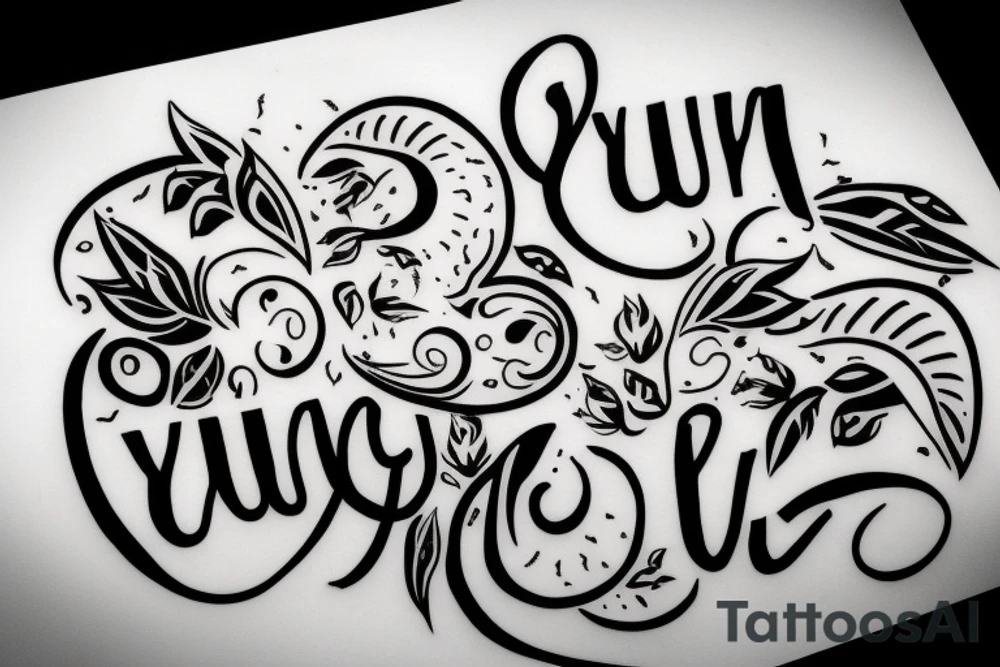 Write the word "Yuvvin" tattoo idea