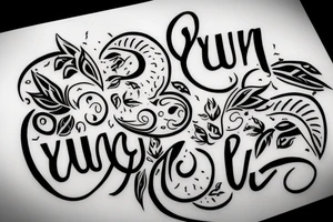 Write the word "Yuvvin" tattoo idea