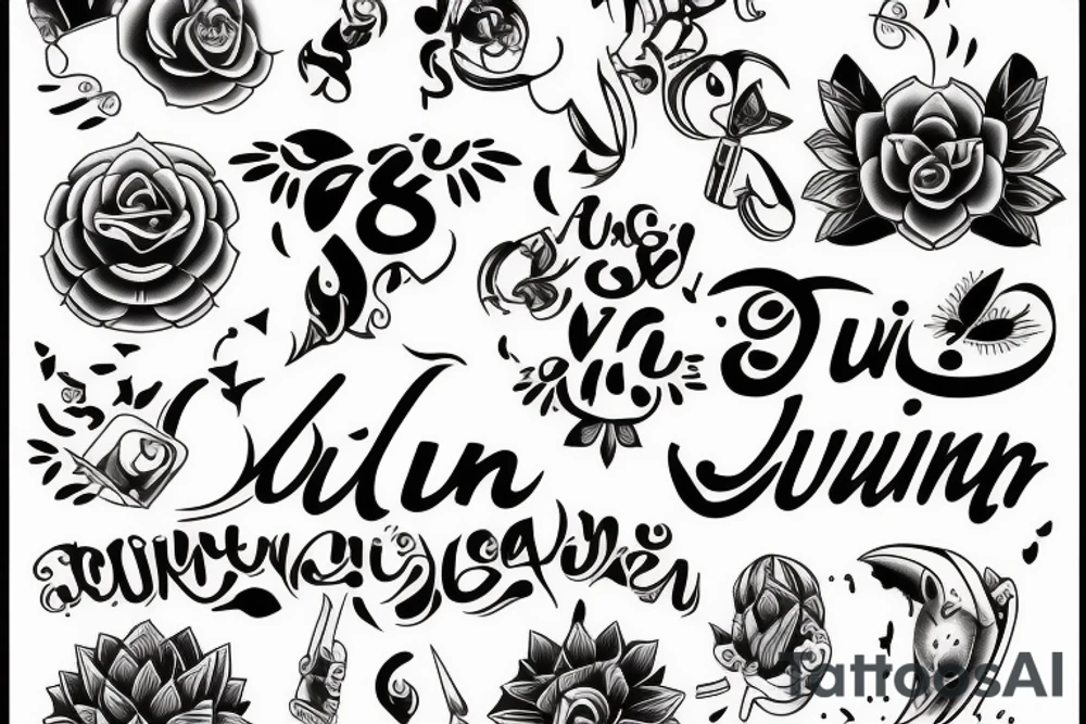 Write the word "Yuvvin" tattoo idea