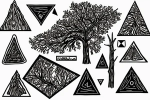 A dead tree with a triangle tattoo idea