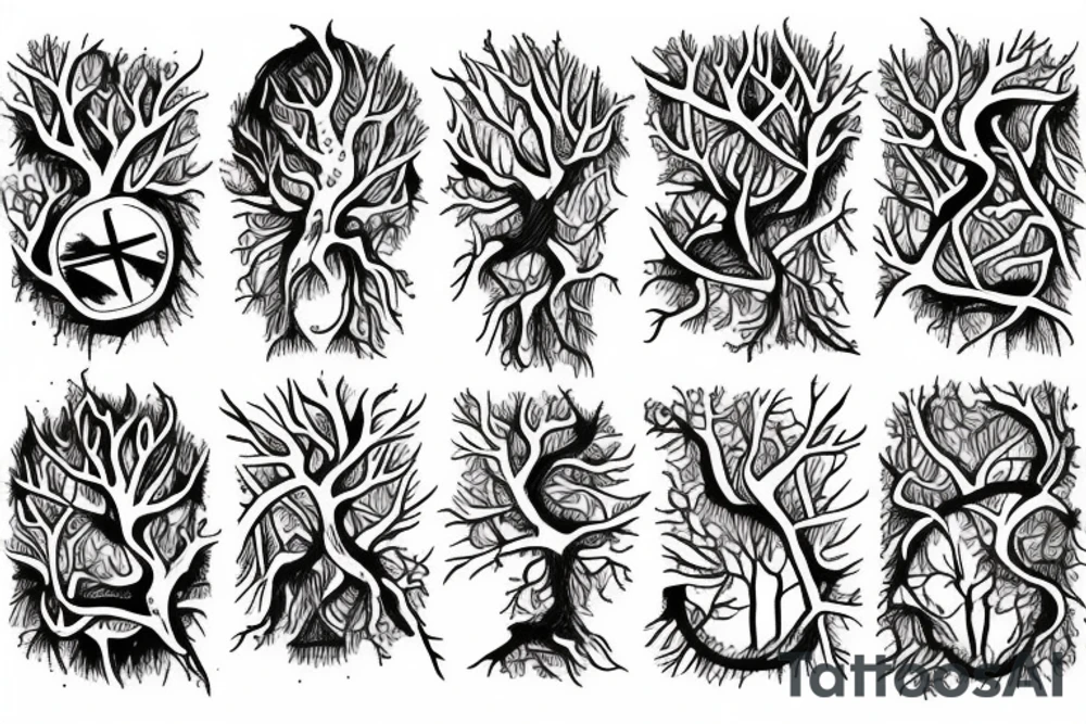 A dead forest with a meaningful wuote tattoo idea