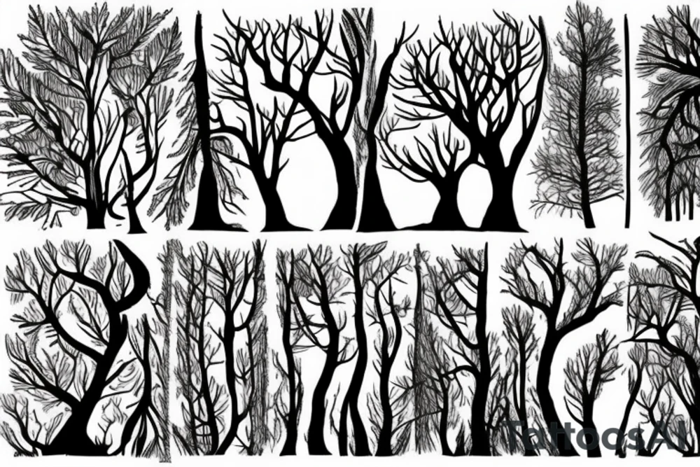 A dead forest with a meaningful wuote tattoo idea