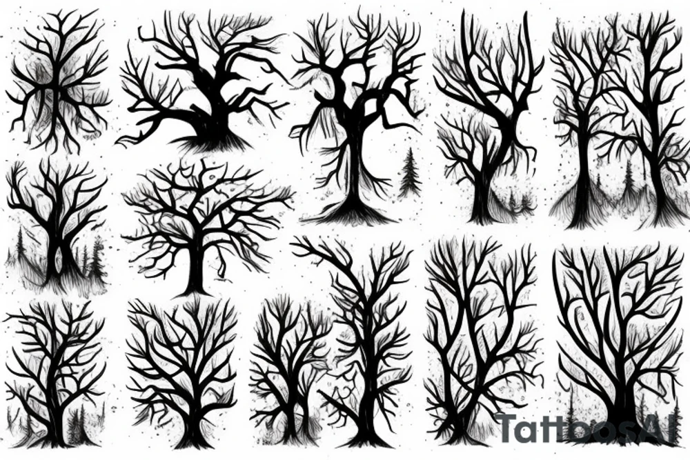 A dead forest with a meaningful wuote tattoo idea
