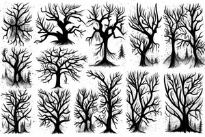 A dead forest with a meaningful wuote tattoo idea