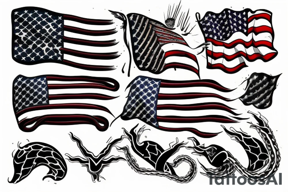 Don't tread on me american flag tattoo idea