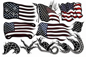 Don't tread on me american flag tattoo idea