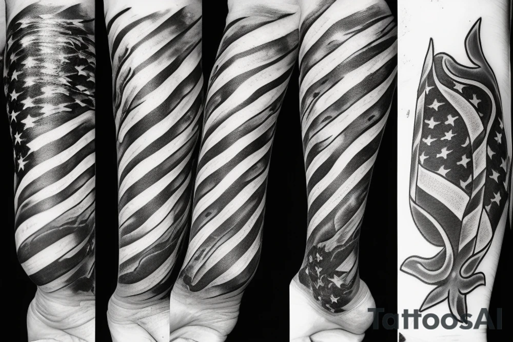 Don't tread on me american flag tattoo idea