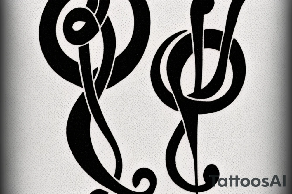 tatto of treble clef tattoo idea