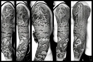 viking style tattoo with chinese tattoo elements tattoo idea
