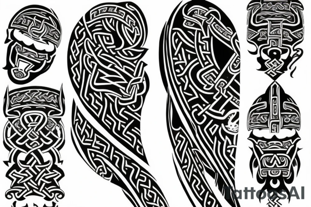 viking pattern tattoo with chinese tattoo elements tattoo idea viking pattern tattoo with chinese tattoo elements tattoo idea