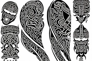 viking pattern tattoo with chinese tattoo elements tattoo idea