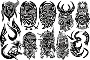 viking pattern tattoo with chinese tattoo elements tattoo idea