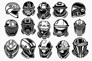 Master Chief Helmet Black tattoo idea