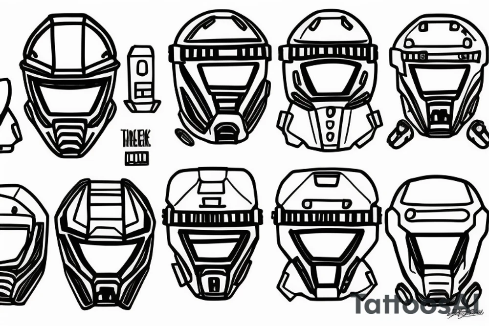 Master Chief Helmet Black tattoo idea