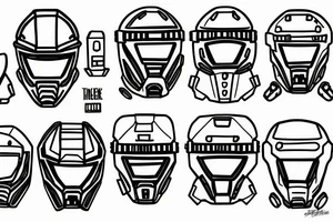 Master Chief Helmet Black tattoo idea