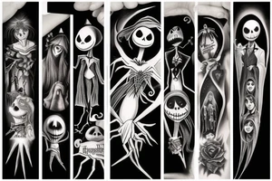 nightmare before christmas with religious theme tattoo idea