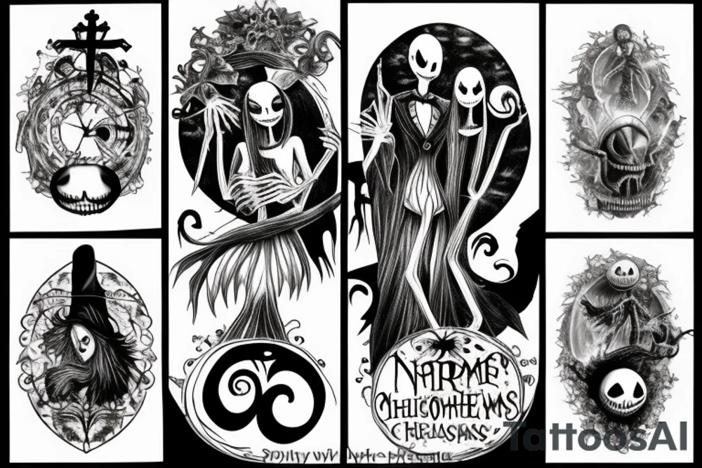 nightmare before christmas with religious theme tattoo idea nightmare before christmas with religious theme tattoo idea