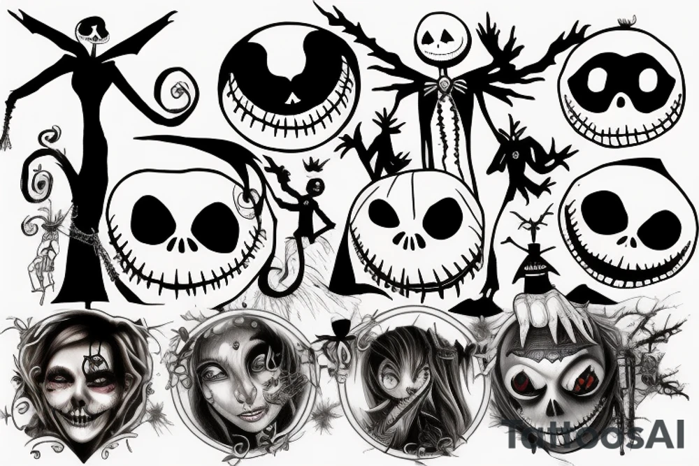nightmare before christmas jack in prison tattoo idea