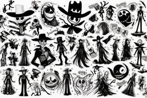 nightmare before christmas themed sheriff woody tattoo idea