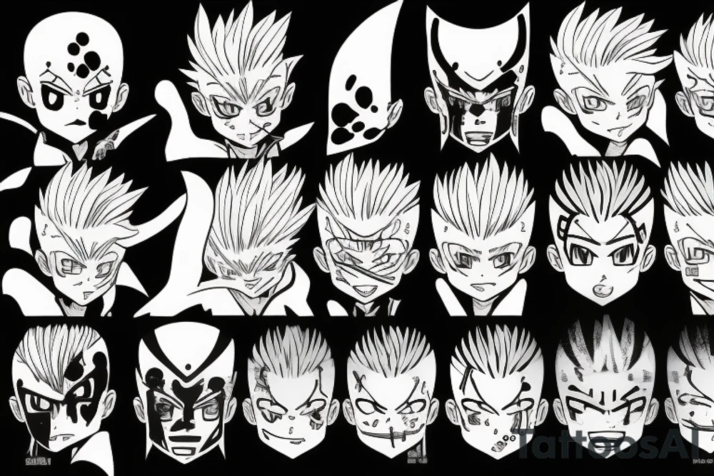 gon from hunter x hunter with pinhead face tattoo idea