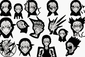 gon from hunter x hunter with pinhead face tattoo idea