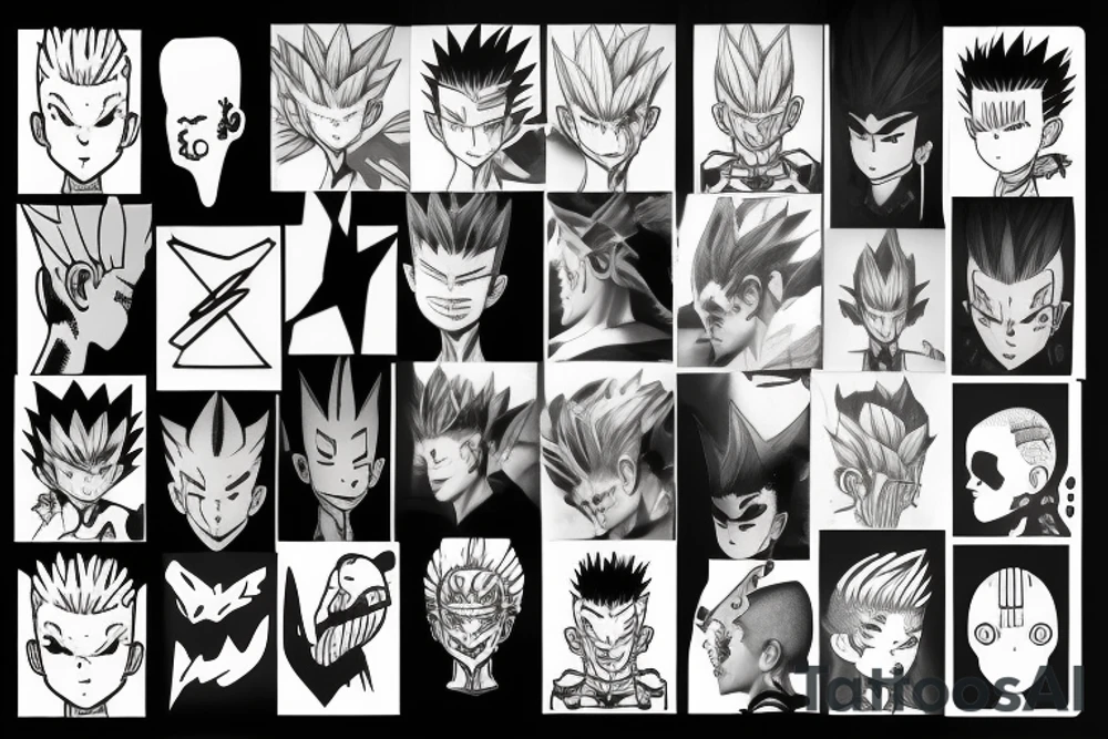 gon from hunter x hunter with pinhead face tattoo idea