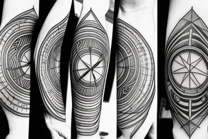 half compass and half clock tattoo idea