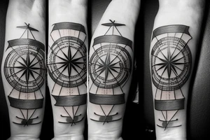 half compass and half clock tattoo idea
